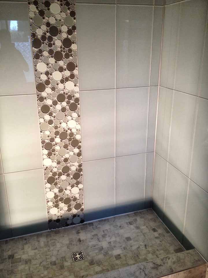 Walk in shower tile detail